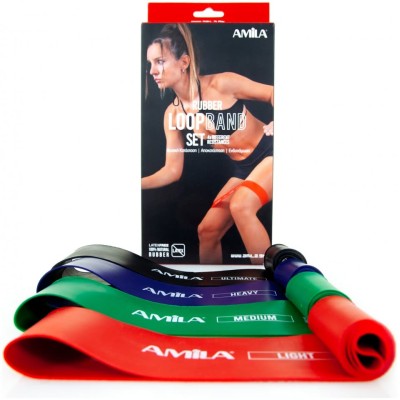 Amila Rubber Loop Band set | Σετ με 4 κυκλικά λάστιχα γυμναστικής