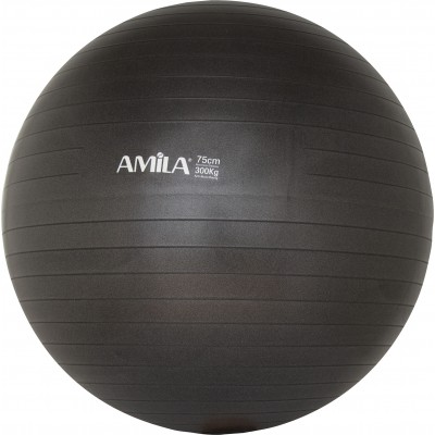 Μπάλα Γυμναστικής AMILA GYMBALL 75cm Μαύρη σε κουτί